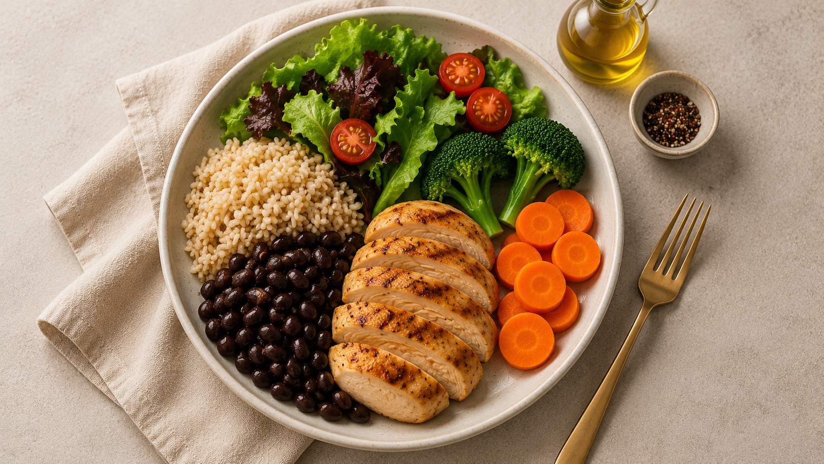 Prato equilibrado para dieta sem contar calorias