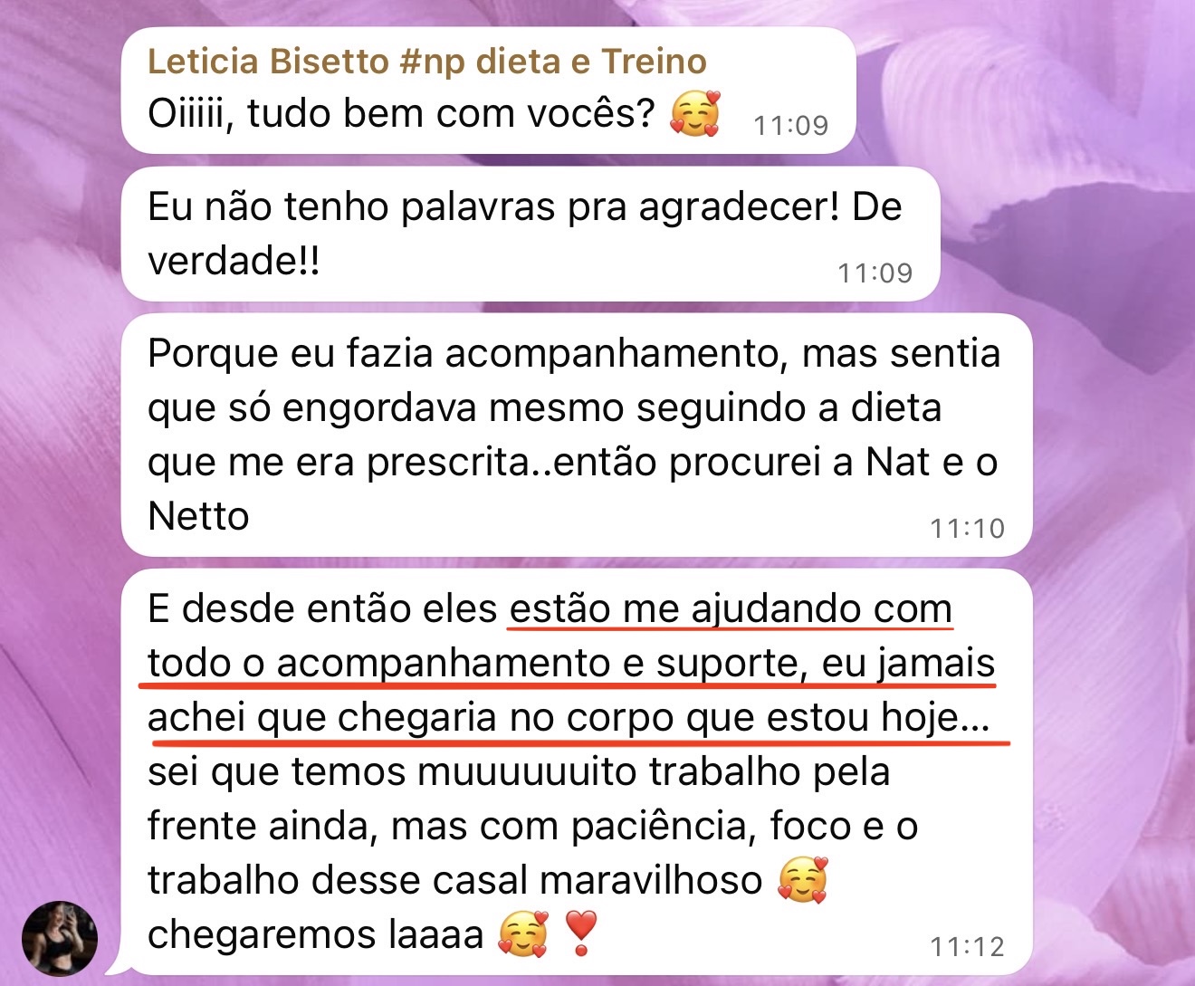 Depoimento de aluna